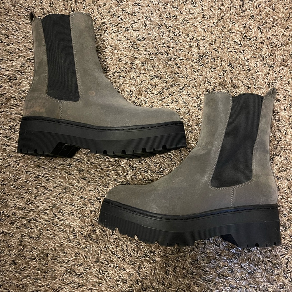 Gray Suede Boots